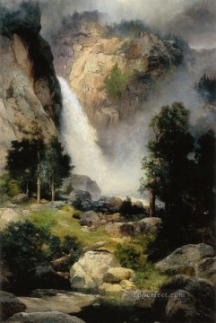 カスケード フォールズ ヨセミテの風景 トーマス モラン山脈 Oil Paintings